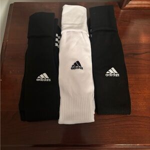 adidas Men's Black and White Athletic Socks